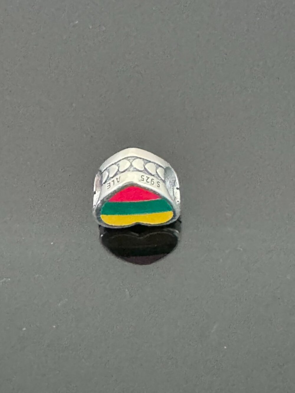 Authentic Pandora Lithuania Flag Heart Exclusive Charm - Picture 5 of 7